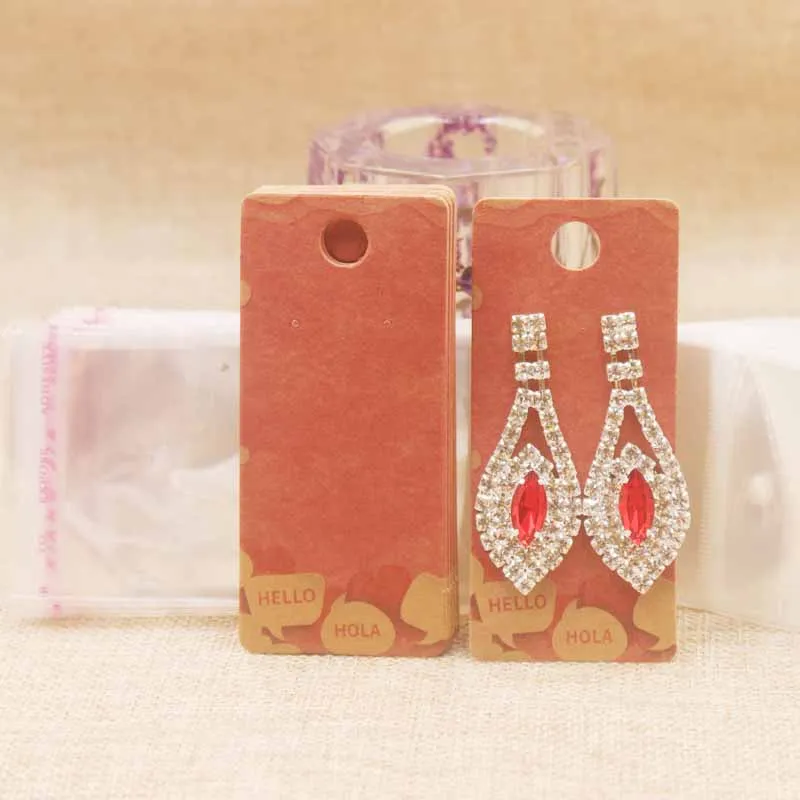 

25card+25opp Bag Earring Cards Fashion Design Jewelry Display Card Paperboard Kraft Mysticious Special Style Custon Card 4cm*9cm