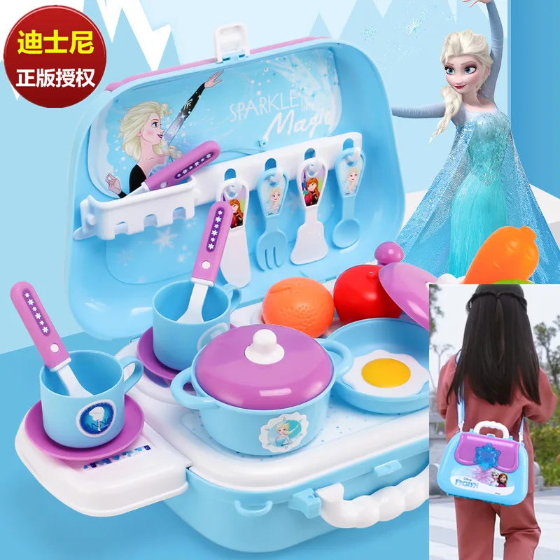 Disney Backpack Toy Genuine Minnie Mickey Frozen Sophia Kitchenware Tools Medical Tools Girl House Makeup Toys