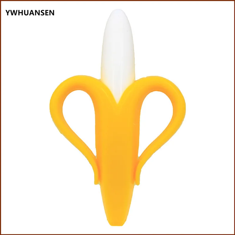 YWHUANSEN, желтая Силиконовая зубная щетка, экологически безопасный Прорезыватель для малышей, Прорезыватель для зубов, детский прорезыватель, жевательные изделия для детей