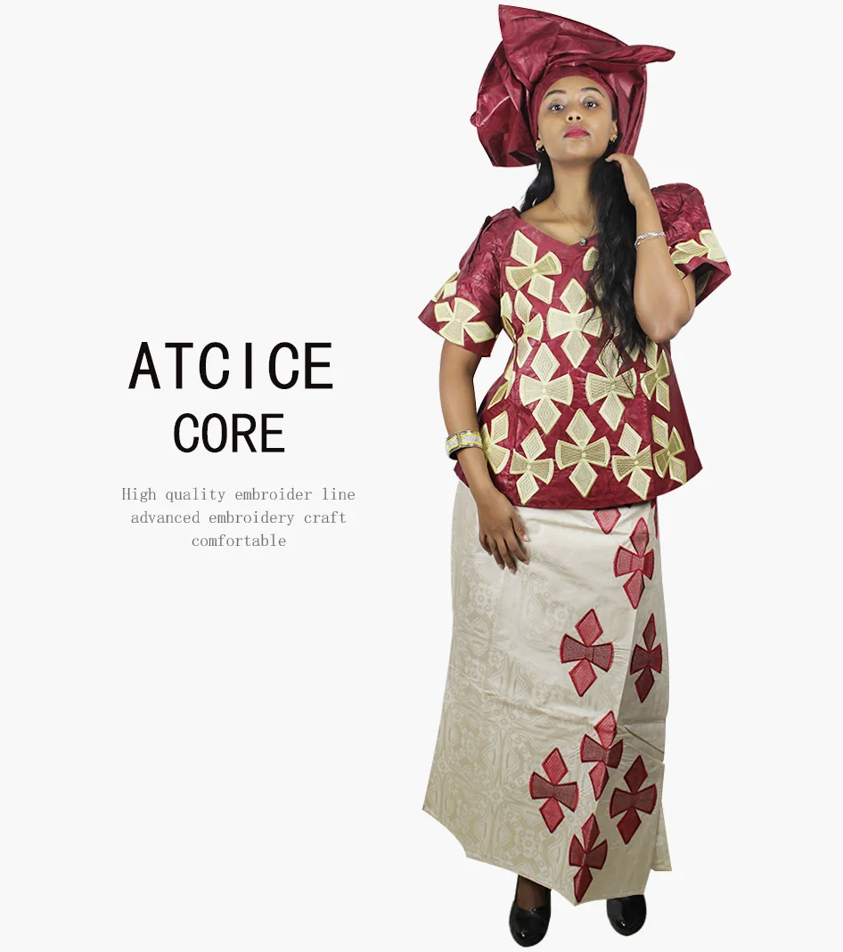 Африканские платья для женщин модный дизайн Традиционная рубашка "Дашики" хлопок африканский Базен riche Вышивка Одежда DP913