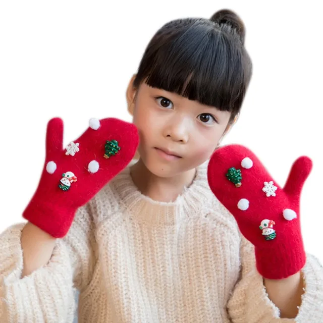 Brand Christmas Baby Gloves Autumn Winter Children Warm Gloves Kid Boys