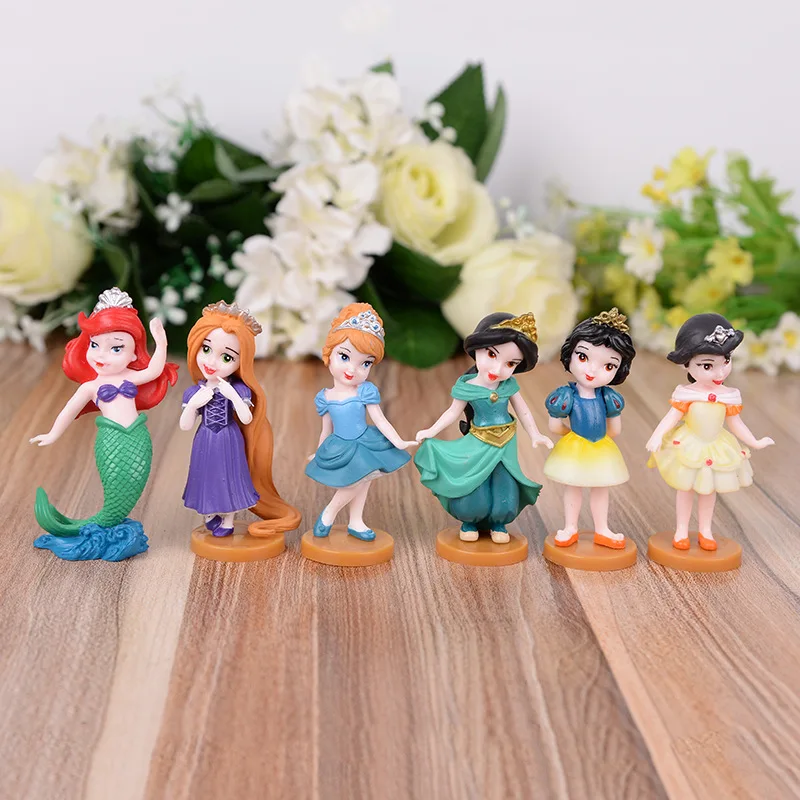 6 pièces/lot Disney Pvc neige blanc décoration figurines d'action mignon dessin animé jouets modèles filles cadeaux (lot de 6)