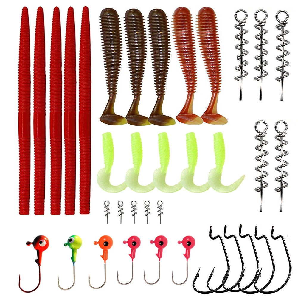 Buy 36Pcs/Box Fishing Lures Baits Kit Soft Plastic