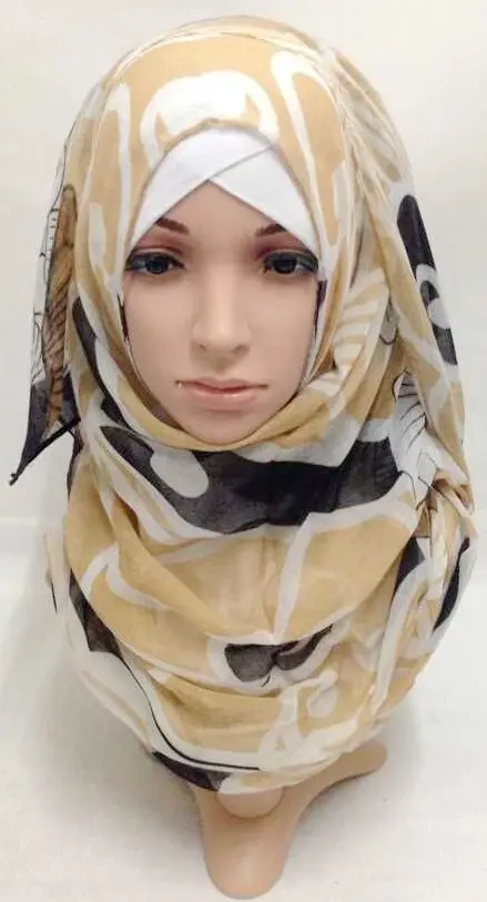 Новые женские мусульманские многоцветные хиджаб головной убор длинная повязка-баф исламский, Арабский шали тудун 170*75 см - Цвет: Khaki