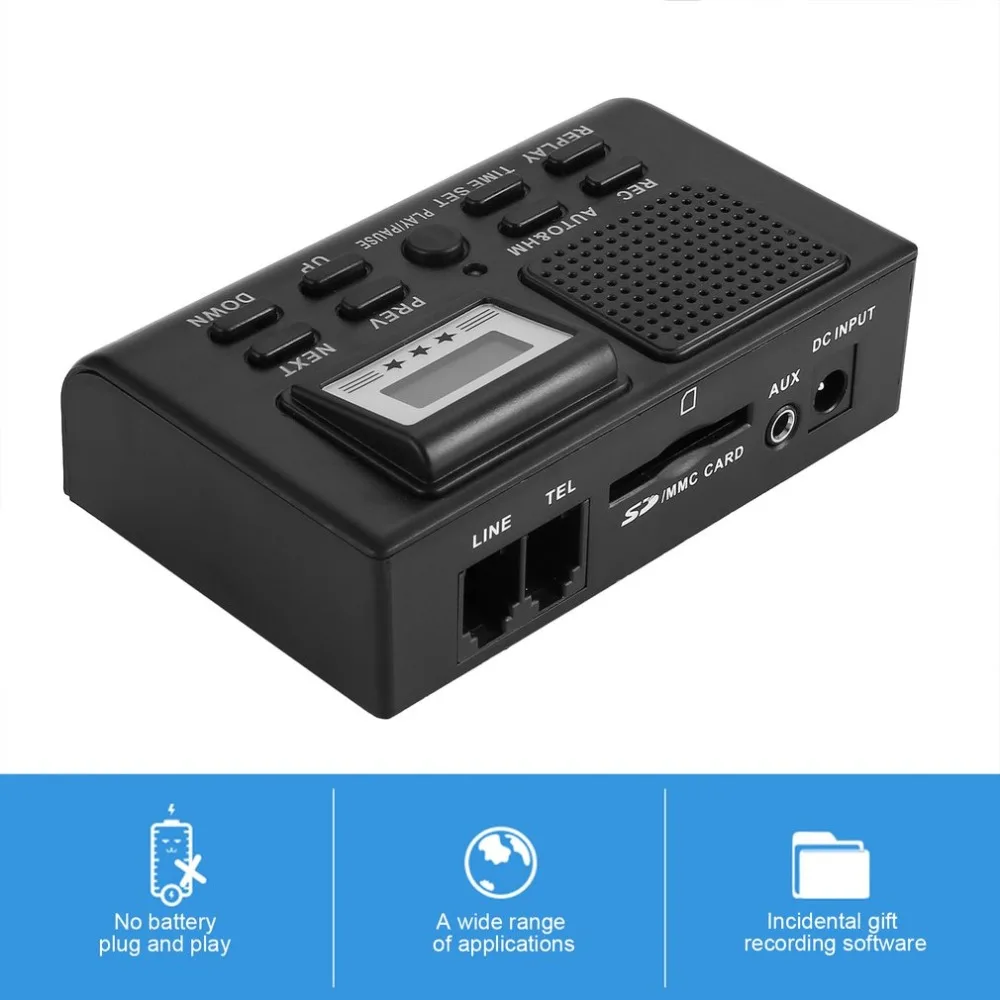 DSXR Digital-Telefon-Aufnahme-Box LCD Display Support SD-Karte automatische Aufnahme tragbaren Mini-Phone Call Recorder