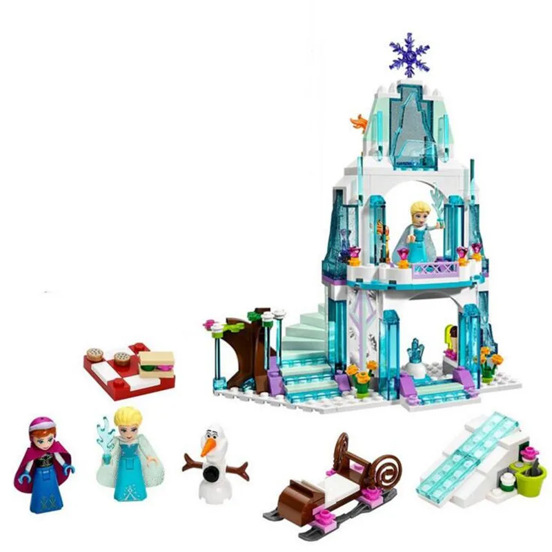 

Princess series JG301 Girl Series SY373 Elsa's Sparkling Ice Castle Anna Elsa Queen Kristoff Olaf Building Blocks Toys 41062