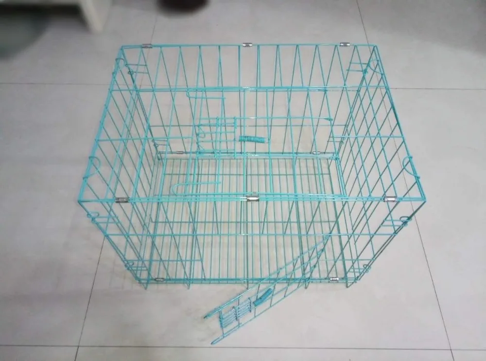 Warna Pink Dan Biru Warna Besi Kawat Baja Kandang Anjing Untuk