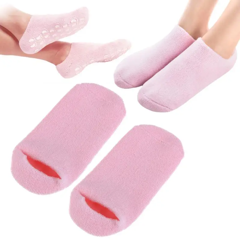 1 Pair Silicone Moisturizing Gel Silicone Gel Booties SPA Socks Gel
