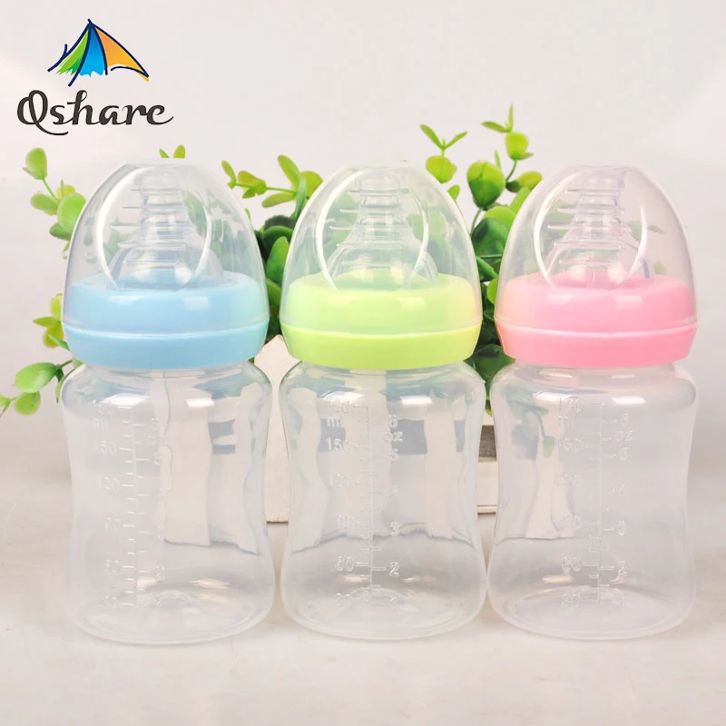 

Qshare Bab Drink Bottle180ml Newborn Baby Infant Nursing Milk Fruit Juice Water Feeding Standard Mouth Silicone Nipple Pacifier