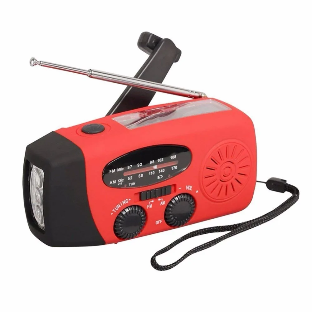 

Hand Crank Radio With LED flashlight Emergency Phone Charger AM/FM Multifunctional Solar Radio