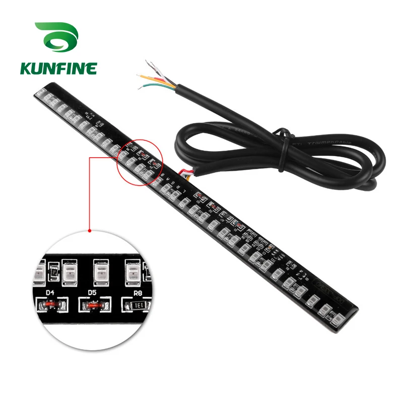 KUNFINE 4PCS Universal Motorcycle LED Turn Signal Indicators light Blinkers Flexible Bendable Amber Light 3 (3) L