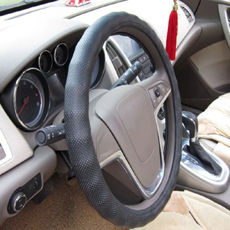 black steering wheel cover
