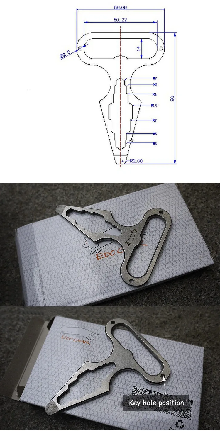 EDC Открытый обороны многофункциональный инструмент Портативный Нержавеющая сталь hex Гаечные ключи Отвёртки брелок открывалка для бутылок