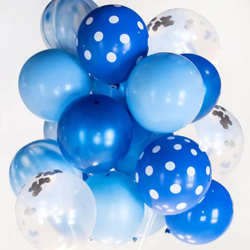 

20pcs Blue Dot Confetti Balloon Bouquet Marble Latex Air Ball Ballons Baby Shower Birthday Wedding Party Decoration Toy Globos