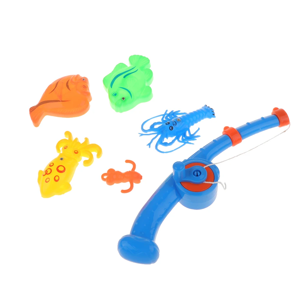 Магнитная рыболовная игрушка полюс Океаническая рыба животная модель чистая детская ванночка время вода забавная интерактивная игра-5 шт