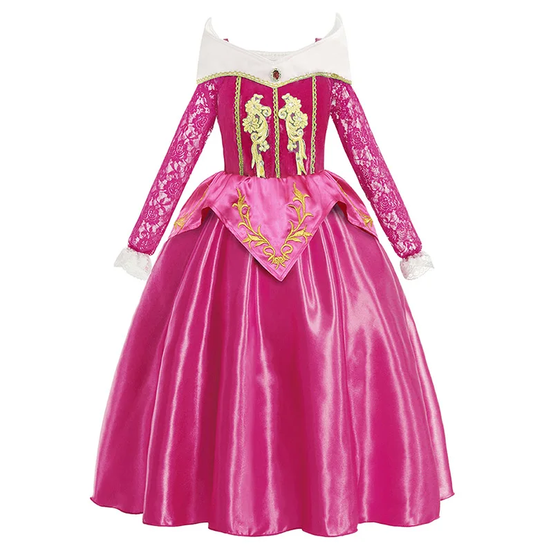 YOFEEL Aurora Dress Up Costumes for Girl Pink Sleeping Beauty Princess Costume Kids Christmas Party Birthday Fancy Dress - Цвет: Rose Dress Only