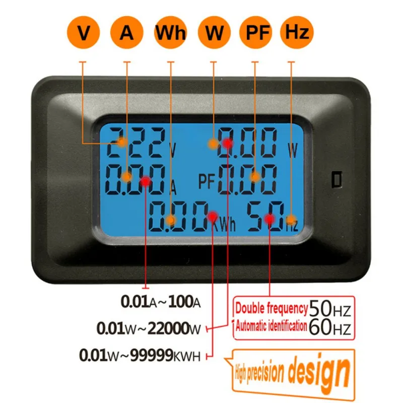 220 В цифровой измеритель напряжения индикатор мощности энергии Вольтметр Амперметр ток Ампер Вольт ватметр тестер детектор 20/100A