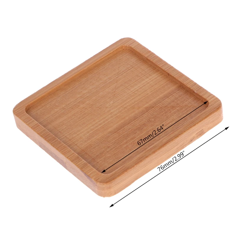 Eco-friendly Mini Bamboo Saucer Succulent Planter Pot Flower Container Bonsai Tray Holder 1Pc