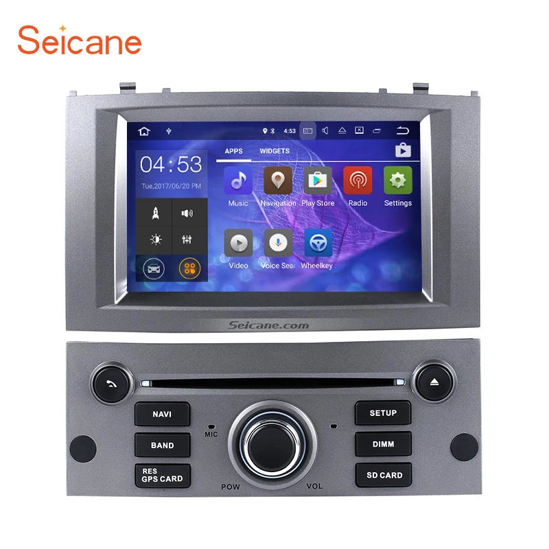 

Seicane 7" Android 7.1 DVD Car Radio GPS System for 2004-2010 Peugeot 407 1024*600 touchscreen Support TPMS DAB Bluetooth OBD