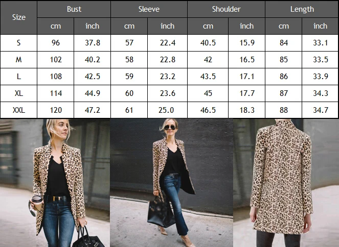 Hot Fashion Women Jackets Lady Cool Outerwear Coat Suit Leopard Plus Size Tops