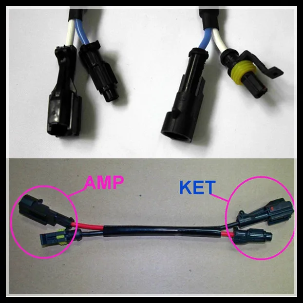 

Small KET AMP connector Cable harness for AUTO Car HID xenon ballast bulb KET AMP HID Adaptors socket connector cable harness