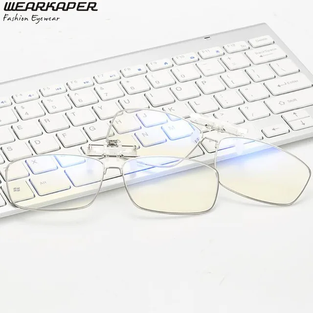 Best Price WEARKAPER Blue Light Blocking Clip-on Computer Reading Glasses Anti Blue Rays Clip On Gaming Protection Eyewear 