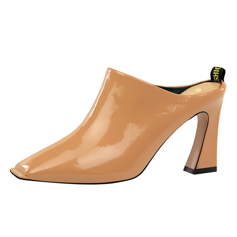 

pumps women shoes high heel big size red work Mueller shoes fashion shoes comfortable Spiraea coarse square sexy female slippers