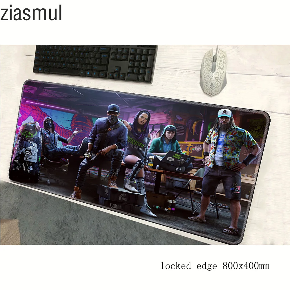 Игровой коврик для мыши Watch Dogs 2 800x400x3 мм милый большой геймерский компьютерный
