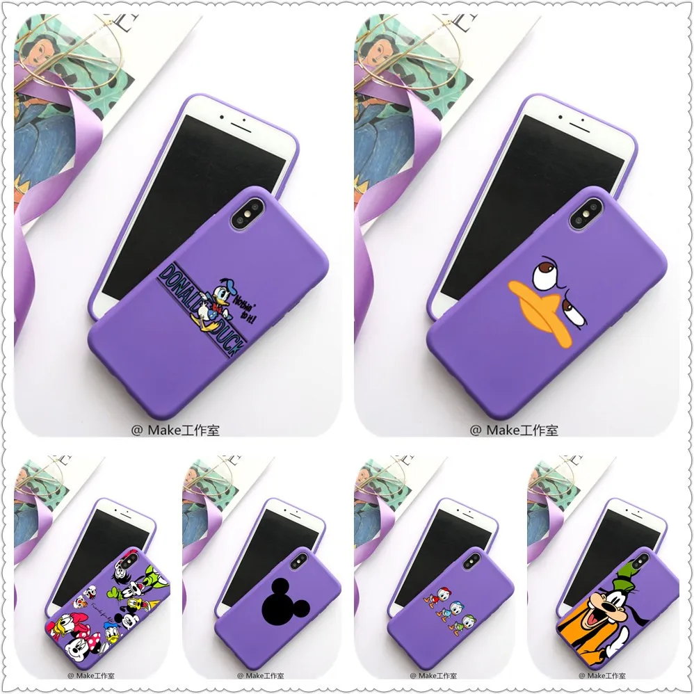 

Cartoon Mickey Minnie Candy Color TPU Case phone For iphone X 7 XS XR XSMAX Donald Daisy Duck case Cover