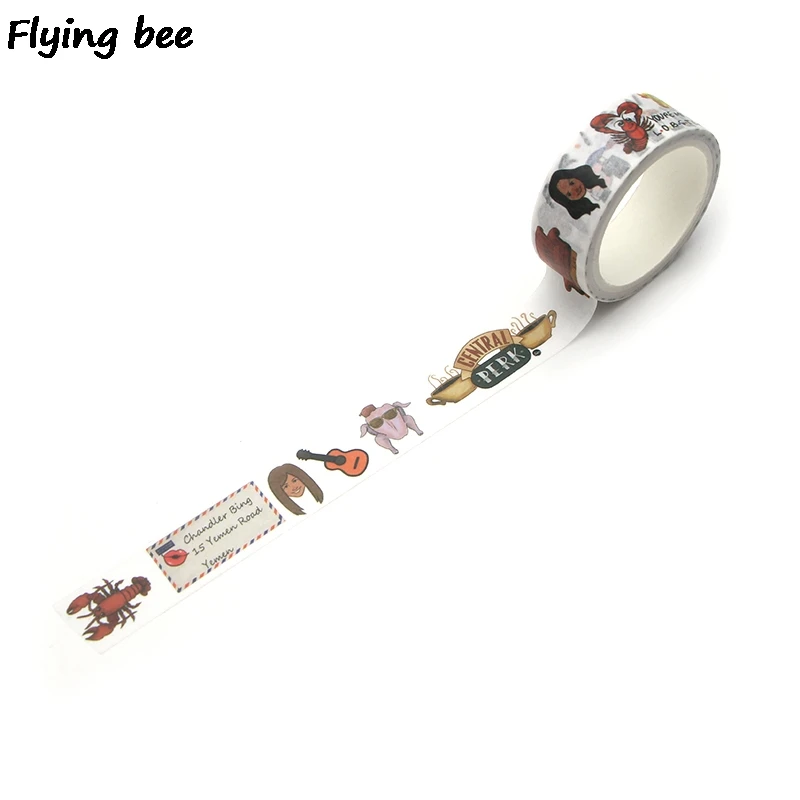 Бумажная Васи лента Flyingbee 15 мм x 5 м клейкая дружбы самодельная наклейка для