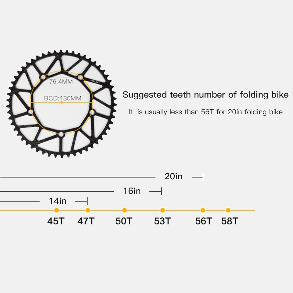 Crankset 50 T/52 T/54 T/56 T/58 T велосипед Велоспорт полые цепи Одиночная рукоятка колеса