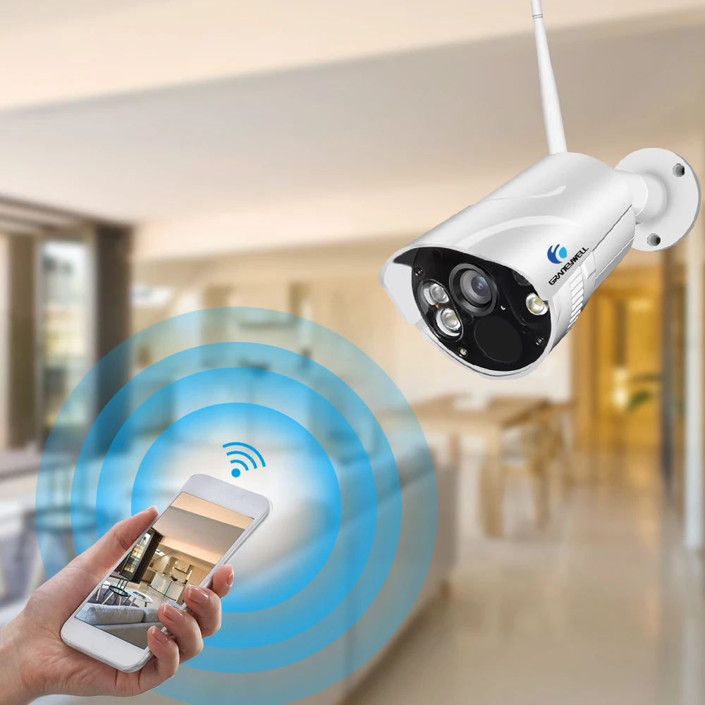 Graneywell Wifi IP Camera 1080P Smart Color Night Vision Outdoor Wireless Weatherproof Indoor Security Bullet TF Card IP Camera
