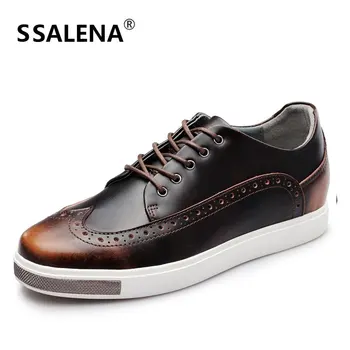 

Business Formal Men Dress Shoes Brogue Pointed Toe Oxfords Wedding Shoes Male Genuine Leather Casual Working Shoes AA20444