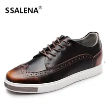 Business Formal Men Dress Shoes Brogue Pointed Toe Oxfords Wedding Shoes Male Genuine Leather Casual Working Shoes AA20444