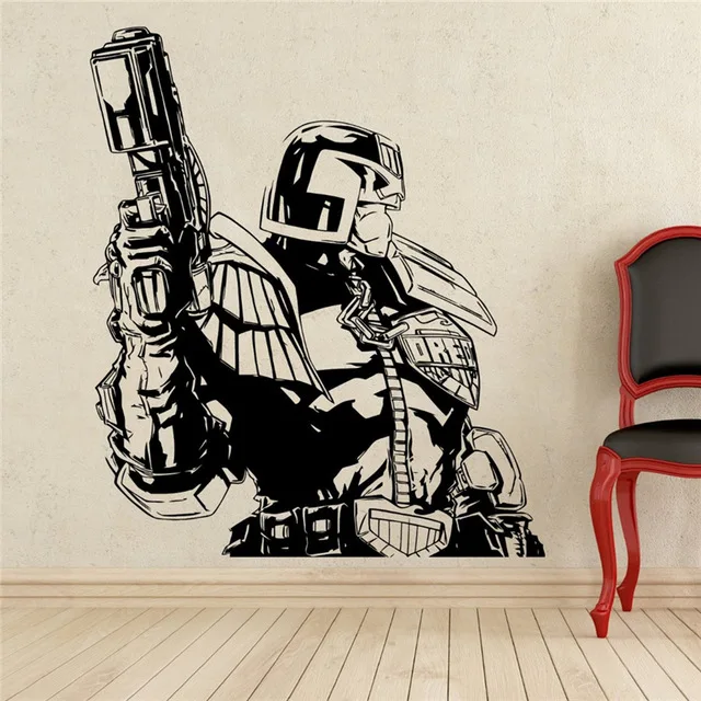 

Judge Dredd Wall Decal Superhero Vinyl Sticker Wall Decor Removable Waterproof Decal