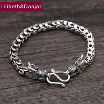 

2018 Men Women Bracelet 925 Sterling Silver Friendship Jewelry 6mm Thick Dragon Bangle Bracelet Women Gift Fine Jewelry B19