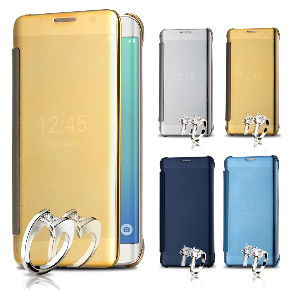 gold plating mirror flip for samsung galaxy s6 edge plus s7 edge plastic leather gold plating mirror flip for samsung galaxy s6 edge plus s7 edge plastic leather