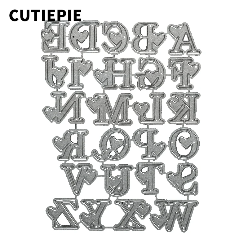 

26 Love Letters Metal Cutting Dies Stencils for DIY Scrapbooking Photo Album Embossing Paper Cards Template Decorative Supplies