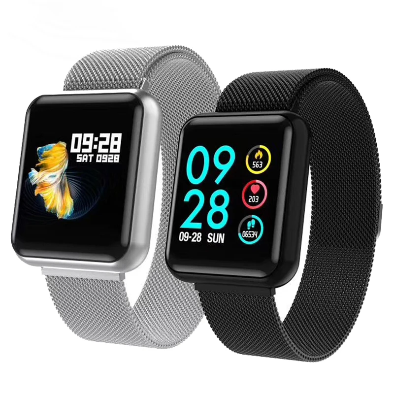 

Men P68 Smart Watch Women Blood Pressure Blood Oxygen Heart Rate Monitor Sports Tracker Smartwatch Waterproof For IOS Android