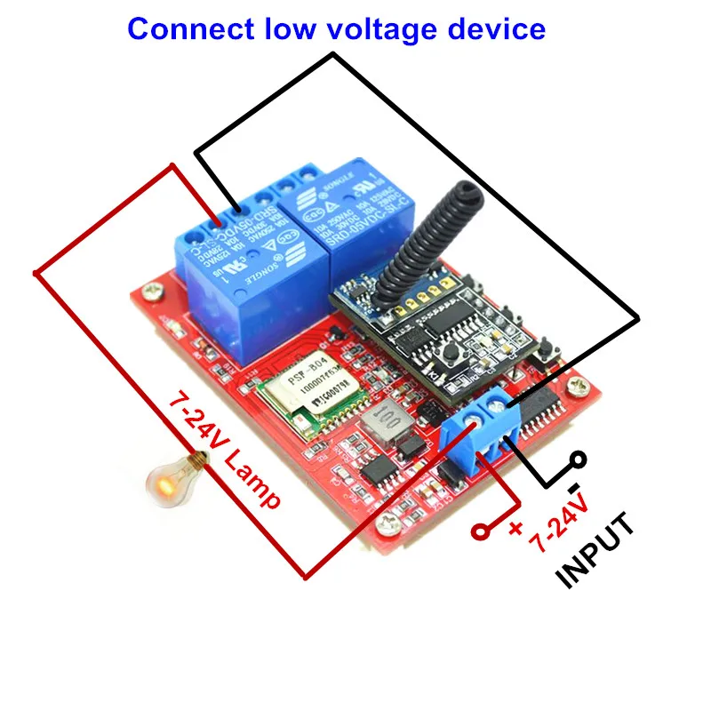 xind ele rf wifi switch 2ch 7v 12v 24v dc 10a smart home light