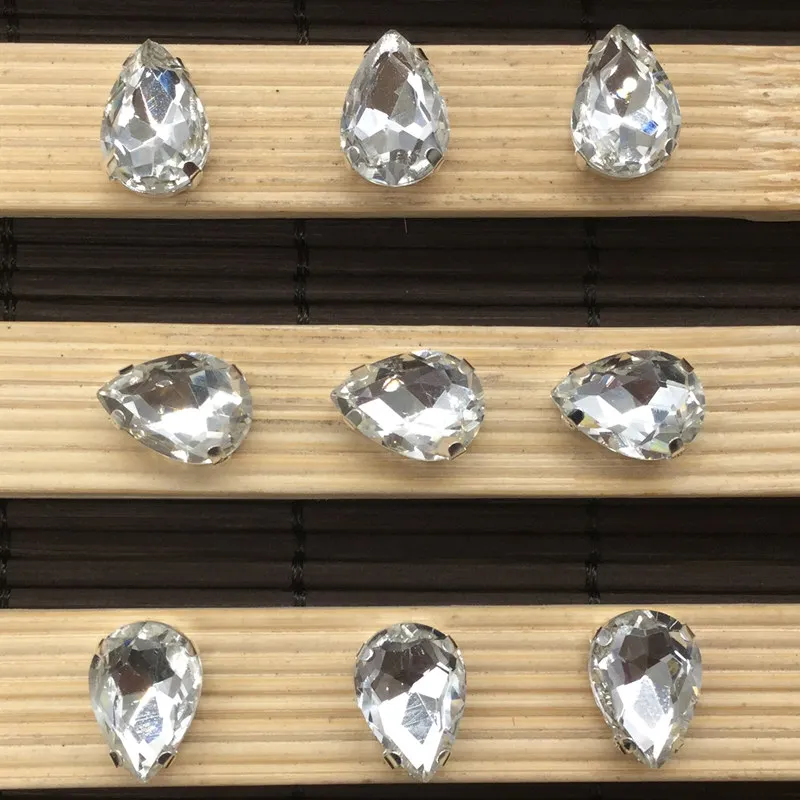 10x14mm Transparent color hand grasp diamond crystal glass drill diy