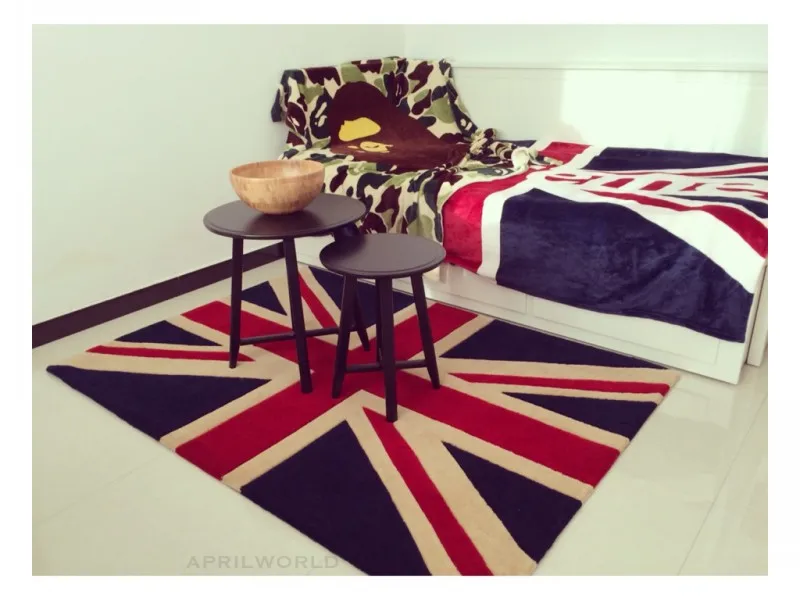 Британский Юнион Джек узор украшения гостиной ковер, большой размер в скандинавском стиле машина тканый прикроватный ковер, Вилла Пол коврик