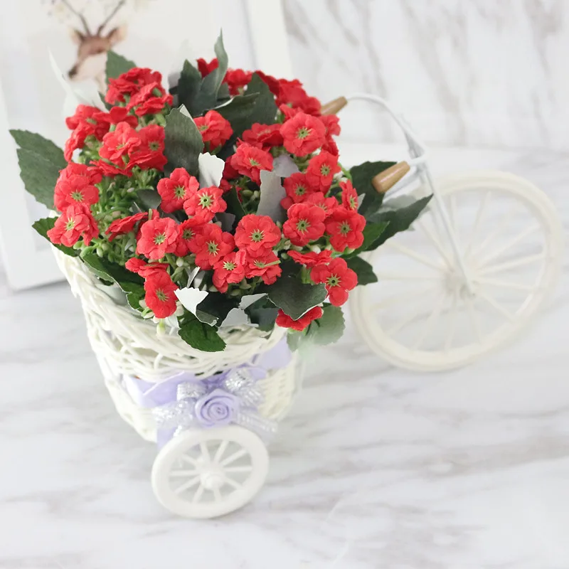Flone High Quality Artificial Flower Car Simulation  Rattan Bicycle Flowers Set Vase + Flowers Home Office Decor Birthday Gift (13)