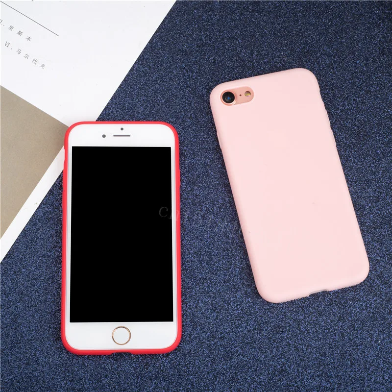 

Soft TPU Back Matte Color Cases For iPhone 7 8 X Candy solid Case Silicone Back Cover For iPhone X 8 7 6 Coque Fundas Capa
