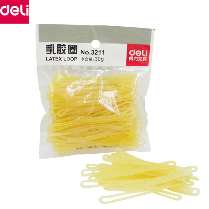 Deli Office Latex Loop Rubber Bands Strong Elastic Hair Band Loop