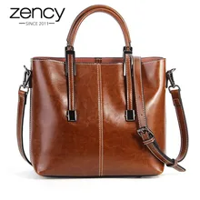 Zency элегантная женская сумка натуральная кожа коричневая сумка модная женская сумка через плечо сумка-мессенджер классический черный рюкзак
