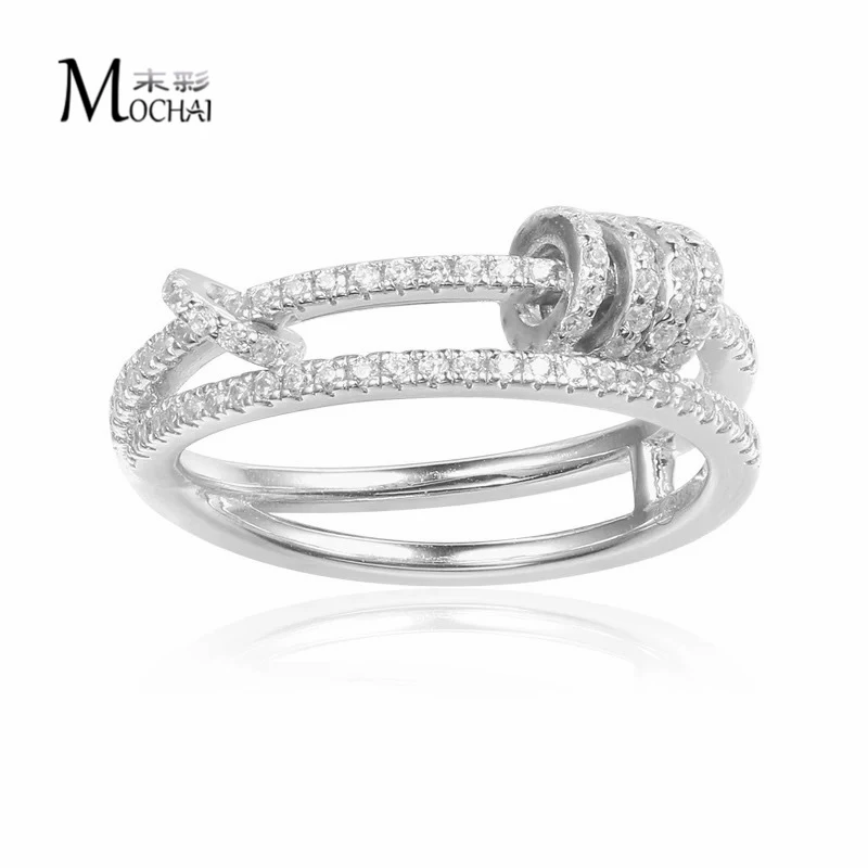 

Japan And South Korea Hot New Ring New Two-Line Fashion Trend Smart Circle Ring Multi-Layer Transfer Ring Jewelry ZK40