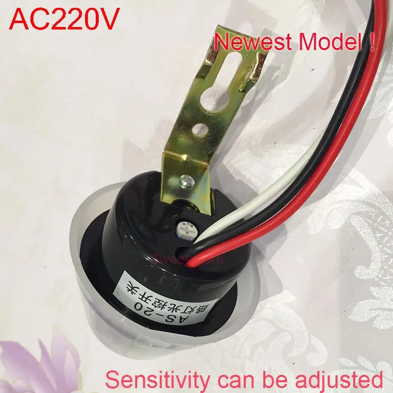 Free Shipping Adjustable  AC220v 10A Auto On Off Photocell Street Light Photoswitch Sensor Switch CM057 (5)
