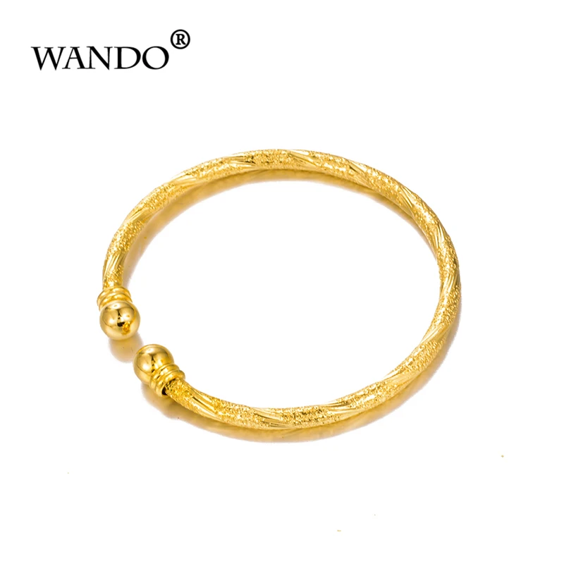 

WANDO 1Piece Bell Bangle For Baby / Kids Gold Color Ethiopian Bracelet Africa Arab Jewelry Circlet Arab Jewelry b77