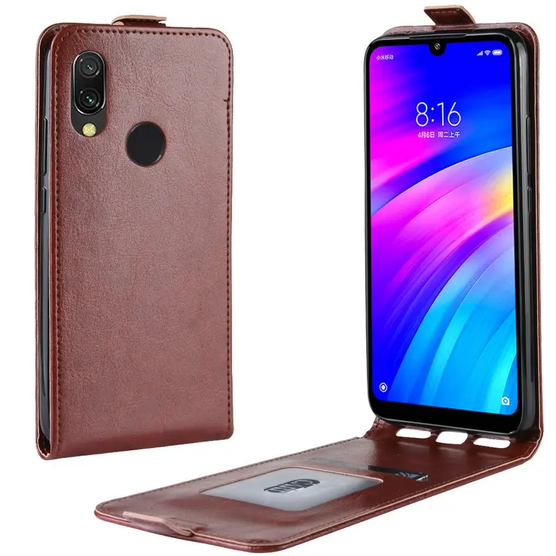 Кожаный чехол в стиле ретро для Xiaomi Redmi 7 чехлы книжки с бумажником Note Pro 16 ГБ 32 64 128